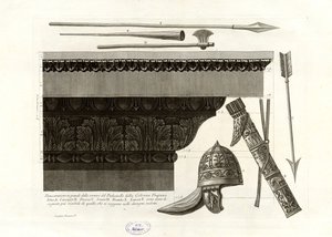 Grote demonstratie van de lijst van de sokkel van de Zuil van Trajanus door Giovanni Battista Piranesi
